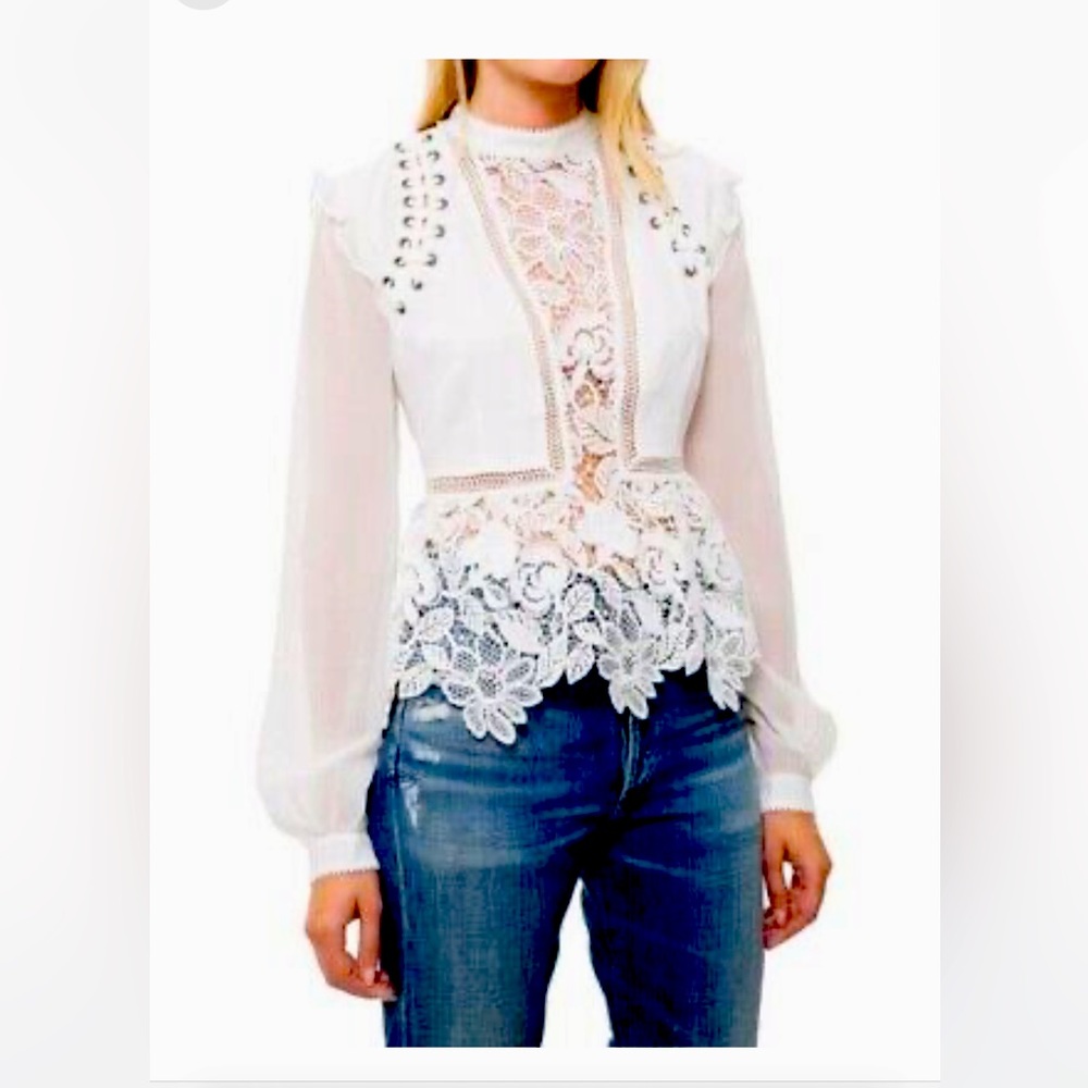 Self-Portrait Lace Detail Blouse Size 2